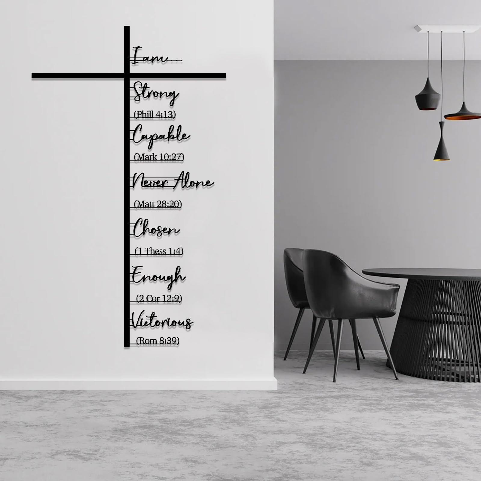 wall deco十字架 Wood Biblical Carved Cross Wall Decor with Metal Scrollwork White